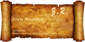 Zorn Richárd névjegykártya