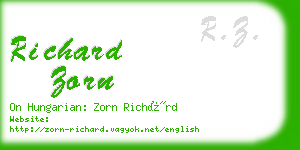 richard zorn business card